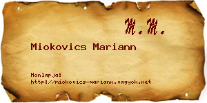 Miokovics Mariann névjegykártya