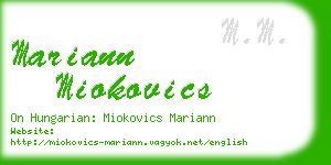 mariann miokovics business card